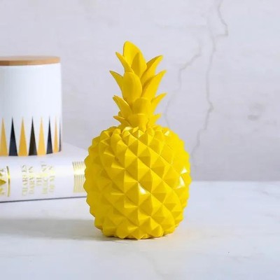 Figurine Pineapple Resin Small Modern Multicolor Carved Novelty Decor Free Stand