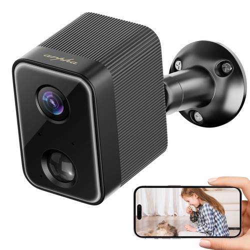Home Security Wireless Outdoor Camera 1080P Waterproof Motion Detection Black