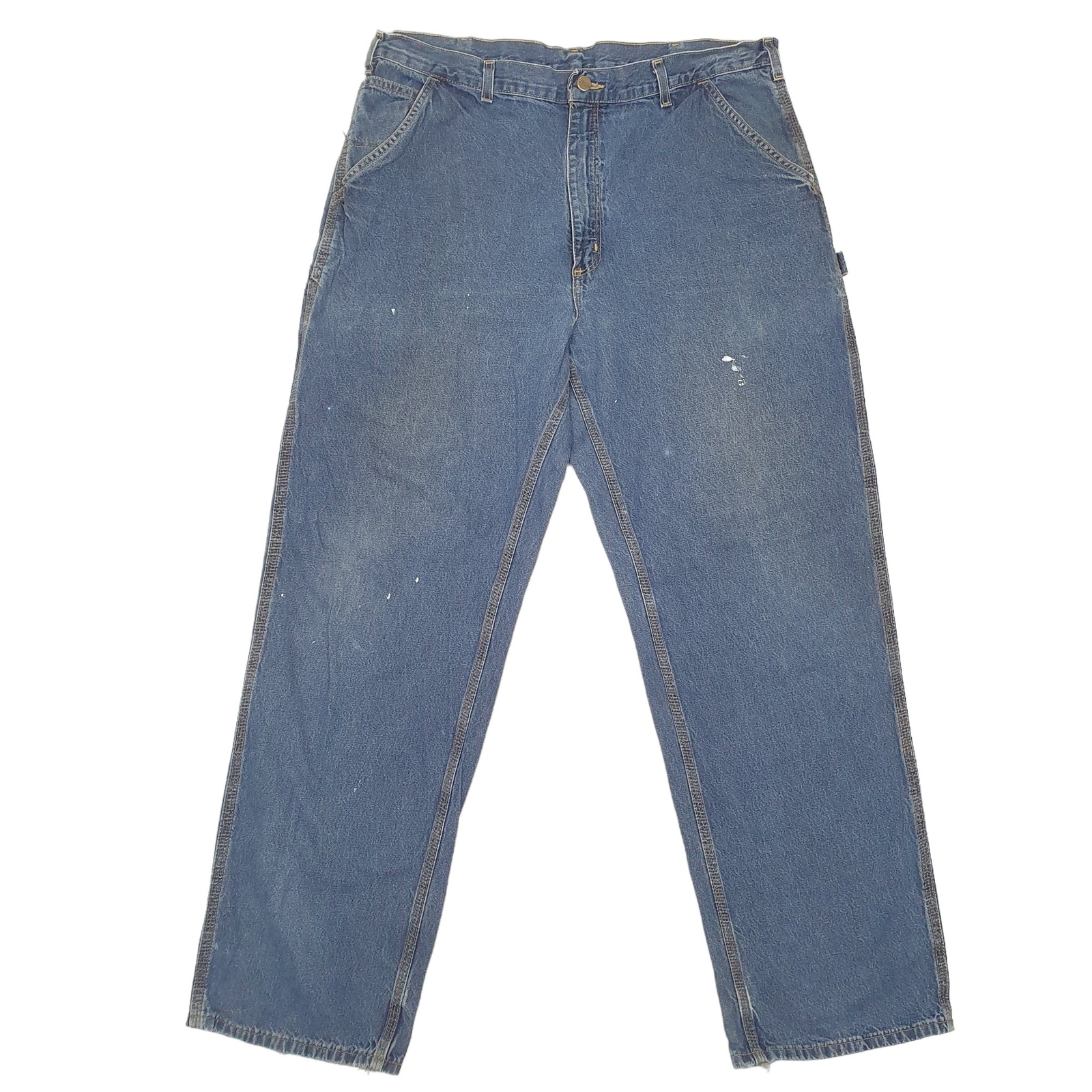 CARHARTT Carpenter Jeans Regular Fit Blue Denim Trousers Mens W38 L32 image 2