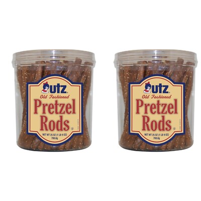 Utz Old Fashioned Pretzel Rods  25oz Barrel Thick Crunchy Pretzel Rod 2 Pack
