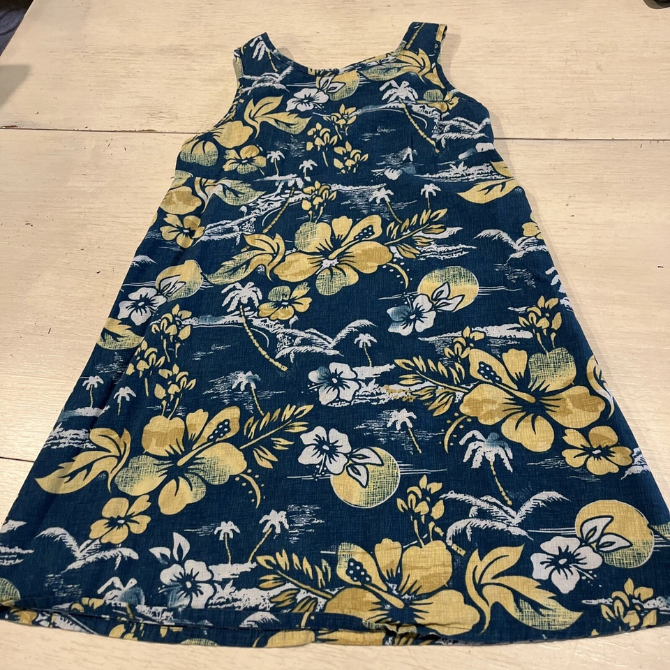 Vestido sin mangas The Hawaiian Original Girls azul amarillo blanco M (5-ver medidas.) Foto 4 de 4