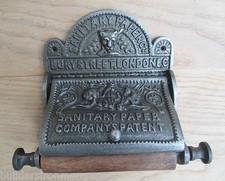 BURY STREET LONDON Vintage Victorian Cast Iron bathroom Toilet Roll Holder 