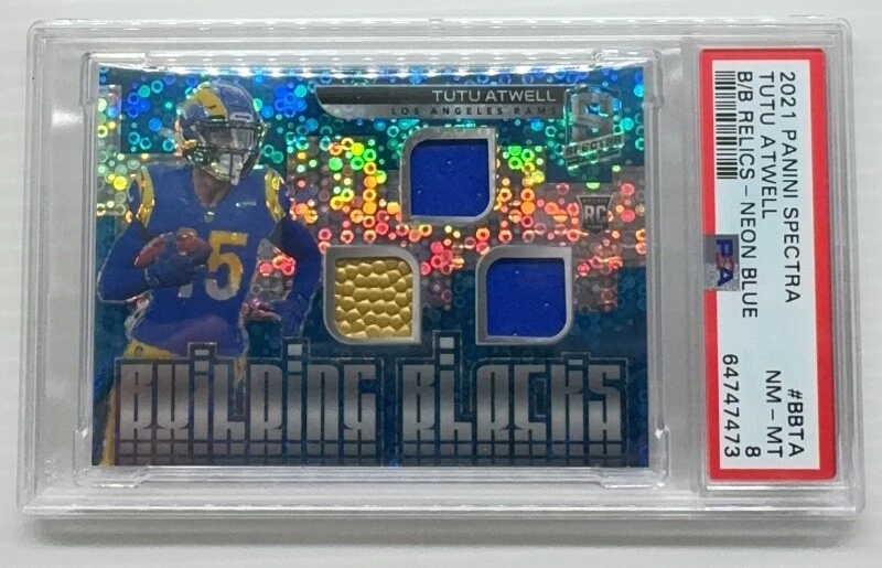 Tutu Atwell Panini Spectra Building Blocks Relics #BBTA Neon Blue
