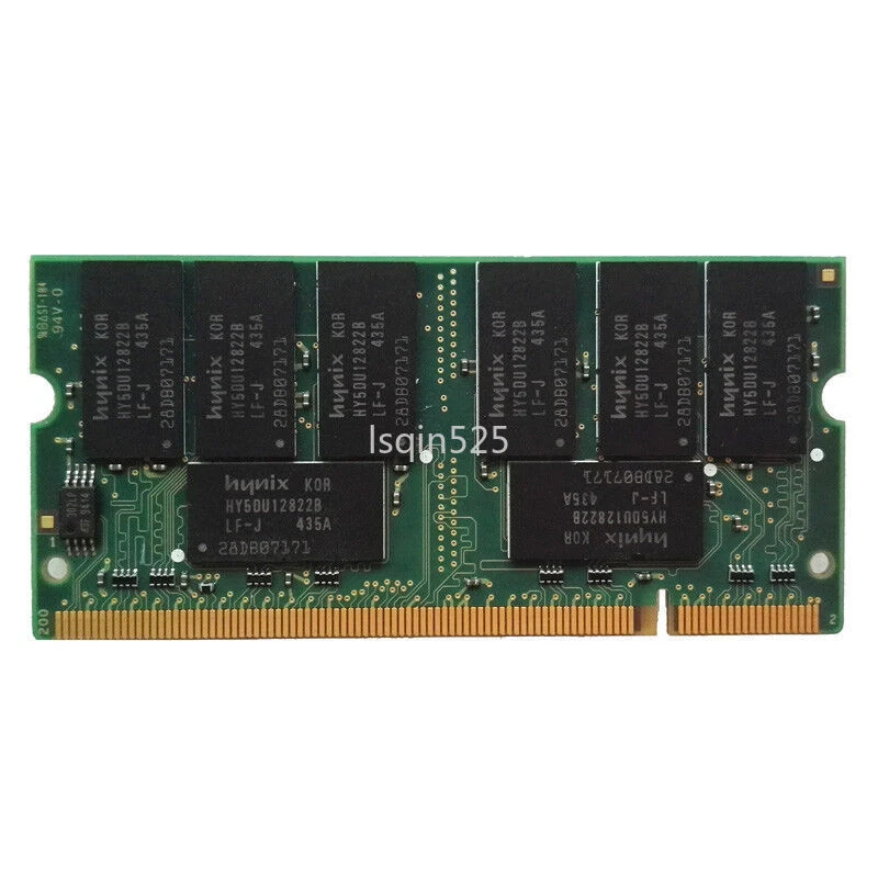 Hynix 1GB DDR PC2700S-25330 333MHz CL2.5 HYMD512M646BF8-J Sodimm Memory RAM - Image 2 of 2