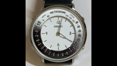 SEIKO SMW001B Metronome Watch Casual Line Calf Band Black 36.5mm