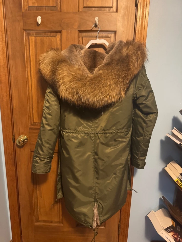 PARKA DE PIEL DE LUJO REPELENTE AL AGUA CAQUI PARA HOMBRE - 3/4 NATURAL Foto 3 de 4