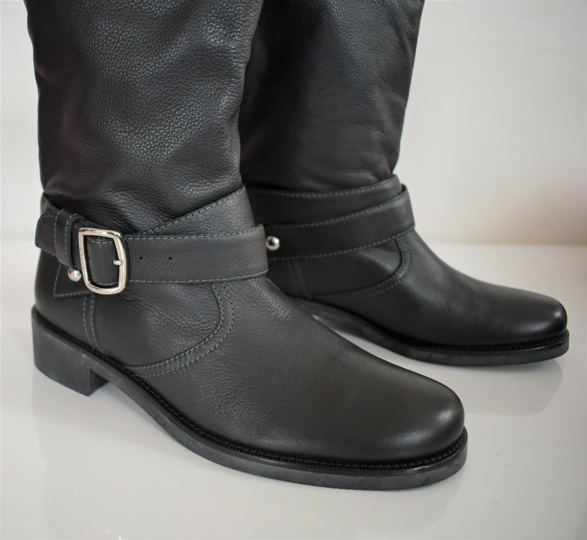 $995 New BALLY SWITZERLAND *TARJA* Black Leather BIKER ANKLE  display picture 1