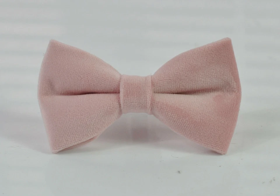 Blush Dusty Rose Pink Velvet Bow tie + Matched Elastic Suspenders for all ages Foto 3 de 4