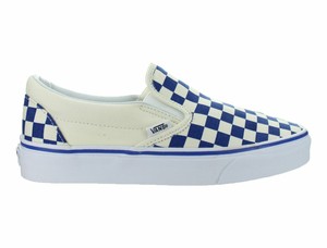 blue check vans slip on