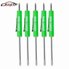 5PCS Mini Pocket Screwdriver Flat Head Tip with Phillips Top Pocket Clip Green