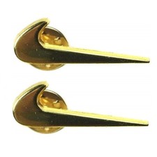 METALLIC GOLD LOGO SWOOSH CHECK MARK LAPEL PIN SET 2 PIECES PACK SNEAKER KICKS