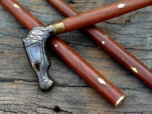 Fascinating Handle Royal Replica Walking Stick Wooden Shaft Walking Superb Cane - Picture 1 of 6