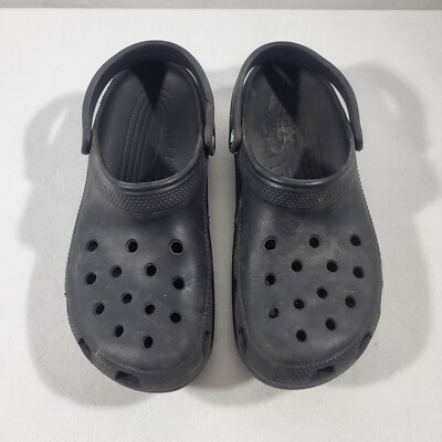 Men’s Black Crocs Size 12 Slip On Rubber Shoes Crocs Mens Black Slip On Solid Round Toe Low Top Rubber Size  main image 4