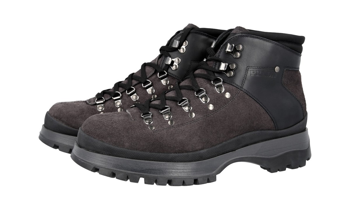 PRADA BRIXXEN ANKLE BOOTS BOOTIES SHOES GREY BROWN BLACK | eBay