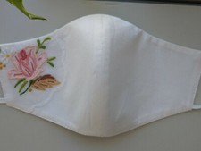 Face Mask washable Reusable 100 Cotton Handmade Hand Embroidered Fancy Custom...
