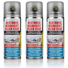3 x E-TECH Restored Headlight Headlamp Protect Clear Coat Lacquer Sealer 200ml