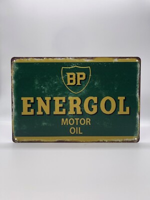 Blechschild BP Energol 20x30cm Nostalgie Retro Reklame Vintage Geschenk Motor Öl