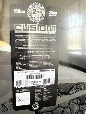 Burton Custom 20th Anniversary Snowboard 2016 158 cm NEW IN