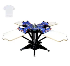 4 Color 4 Station Screen Printing Press Micro-registration T-shirt DIY Machine