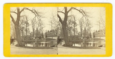G1024~ BROOKLYN NEW YORK - Greenwood Cemetery c.1860s E&HT Anthony Stereoview