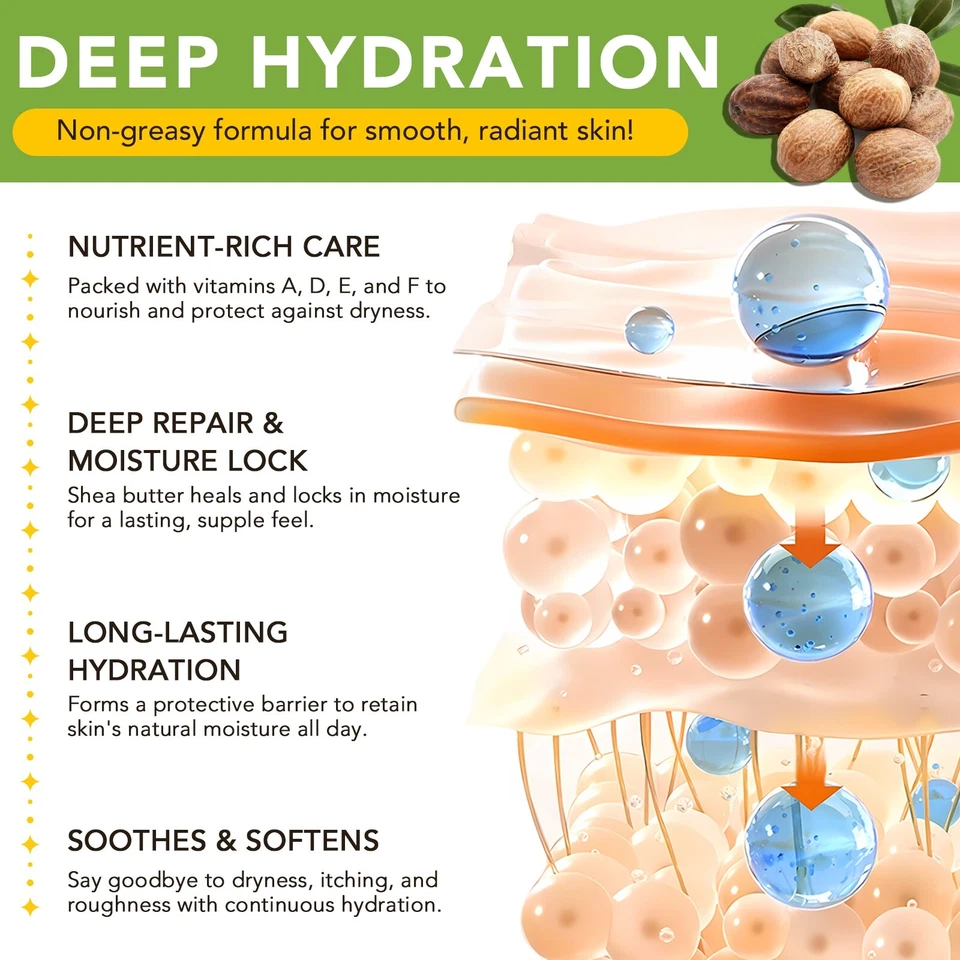 Shea Butter, Pure Natural Shea Butter Raw Organic Body Butter Enriched with Vita - Image 4 of 4