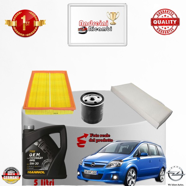Inspektionskit Filter + ÖL Xopel Zafira B 1.6 16V 77KW 105CV Von 2012->-image