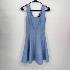 Lulus Home Before Daylight Fit and Flare Knit Tank Periwinkle Blue Skater Dress