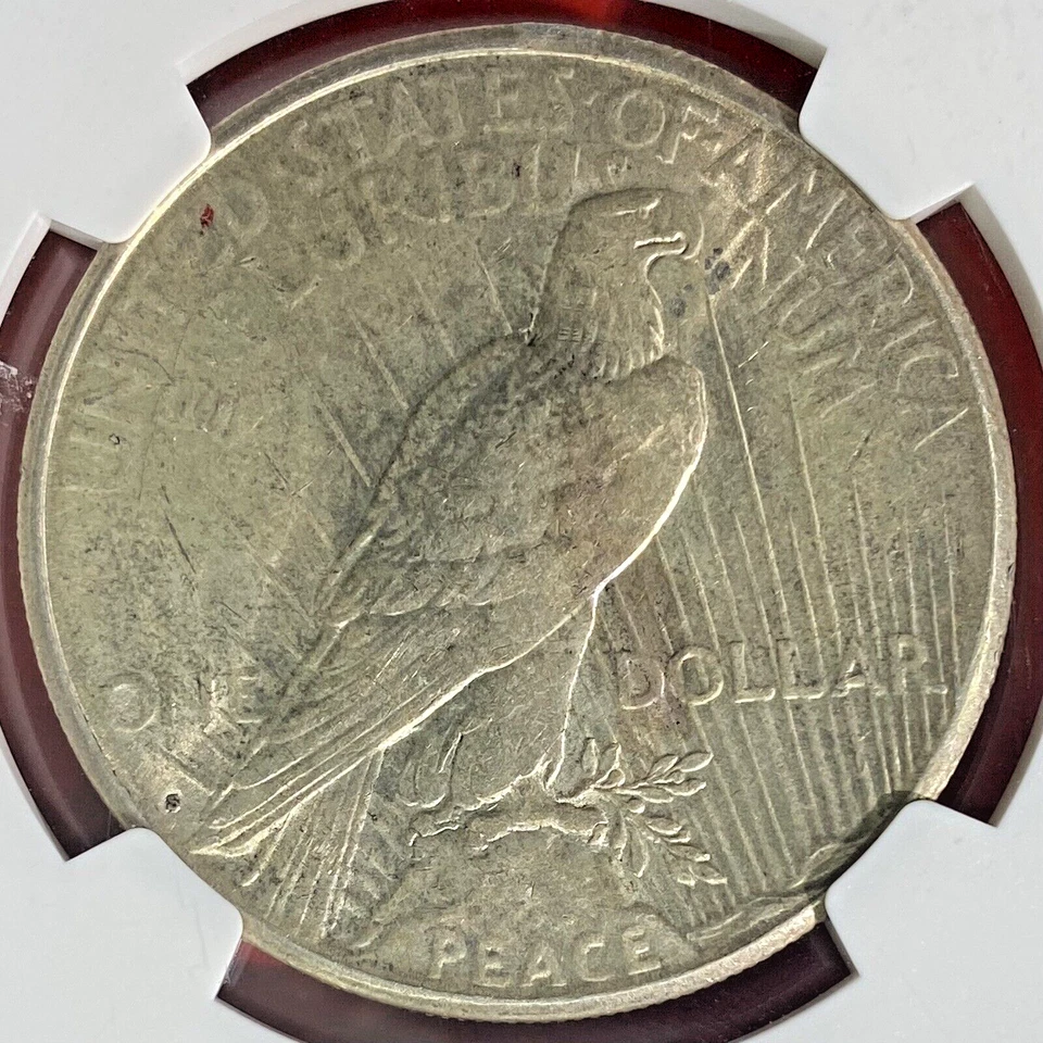 NGC MS-61! 1923-S PEACE DOLLAR, REV RIM CUD ERROR - Image 4 of 4