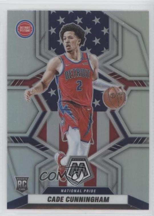 2021-22 Panini Mosaic National Pride Silver Prizm Cade Cunningham Rookie RC 02ez