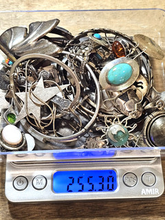 Sterling Silver 925 Mexico Mixed Jewelry Scrap Lot 255g