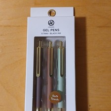 U Brands Gel Pens 0.7mm Medium Point Black Ink Soft Touch Set of 3 Pack