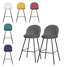 Set di 2/4 sgabelli da bar con schienale e poggiapiedi sedie bistrot vari colori