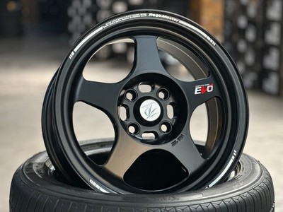 New 15x7 ET35 XOX EVO Regamaster Black Rim Honda Fit Jazz 4x100 (4