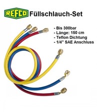 Refco High Quality K&auml;ltemittelschlauch, F&uuml;llschlauch-Set 1/4" SAE L&auml;nge: 150 cm