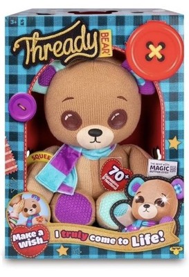 NEU Thready Bear interaktiver Plüsch mit Ausdrücken & magischen Knopfaugen Kostenloser Versand