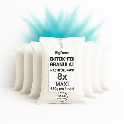 8 Stück Luftentfeuchter Nachfüllpack Maxi Beutel je 680 Gramm Luftentfeuchter