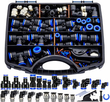 124PCS Quick Connect Air Hose Fittings Kit, 1/8",1/4",3/8",1/2" Push to Connect