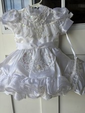 Vintage Baptism Christening Gown Dress Flower Girl Size 2 Toddler USA Made READ