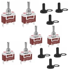 6x Momentary Toggle Switch (ON)-Off-(ON) 12V 30A SPDT for Marine Boat Car C595