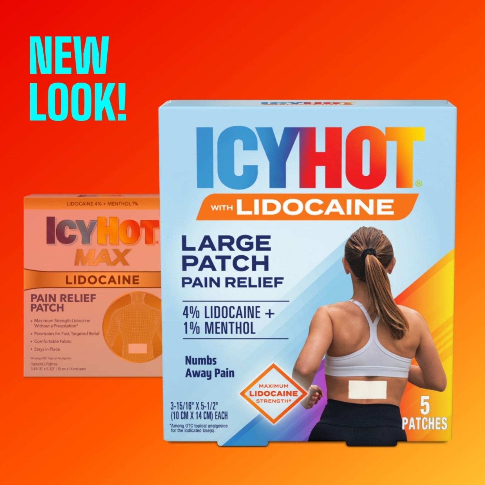 (2 pack) Icy Hot Max Strength Lidocaine Pain Relief Patch Penetrates for Fast