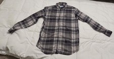 Columbia Mens Large Gray Plaid Button Down Lo...
