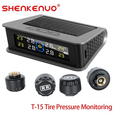 RV Tire Pressure Monitoring System Real Time Solar Trailer TPMS 4 Sensors USA