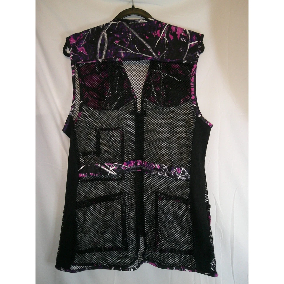 Bob Allen Womens Shooting Vest M/L Pink Camo Mesh Pockets Skeet Trap Hunting - Image 2 of 3