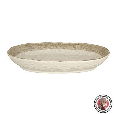 NEU Mino Ware Curry-/Nudelschale ca 23 x 17 cm Rostrand Made in Japan