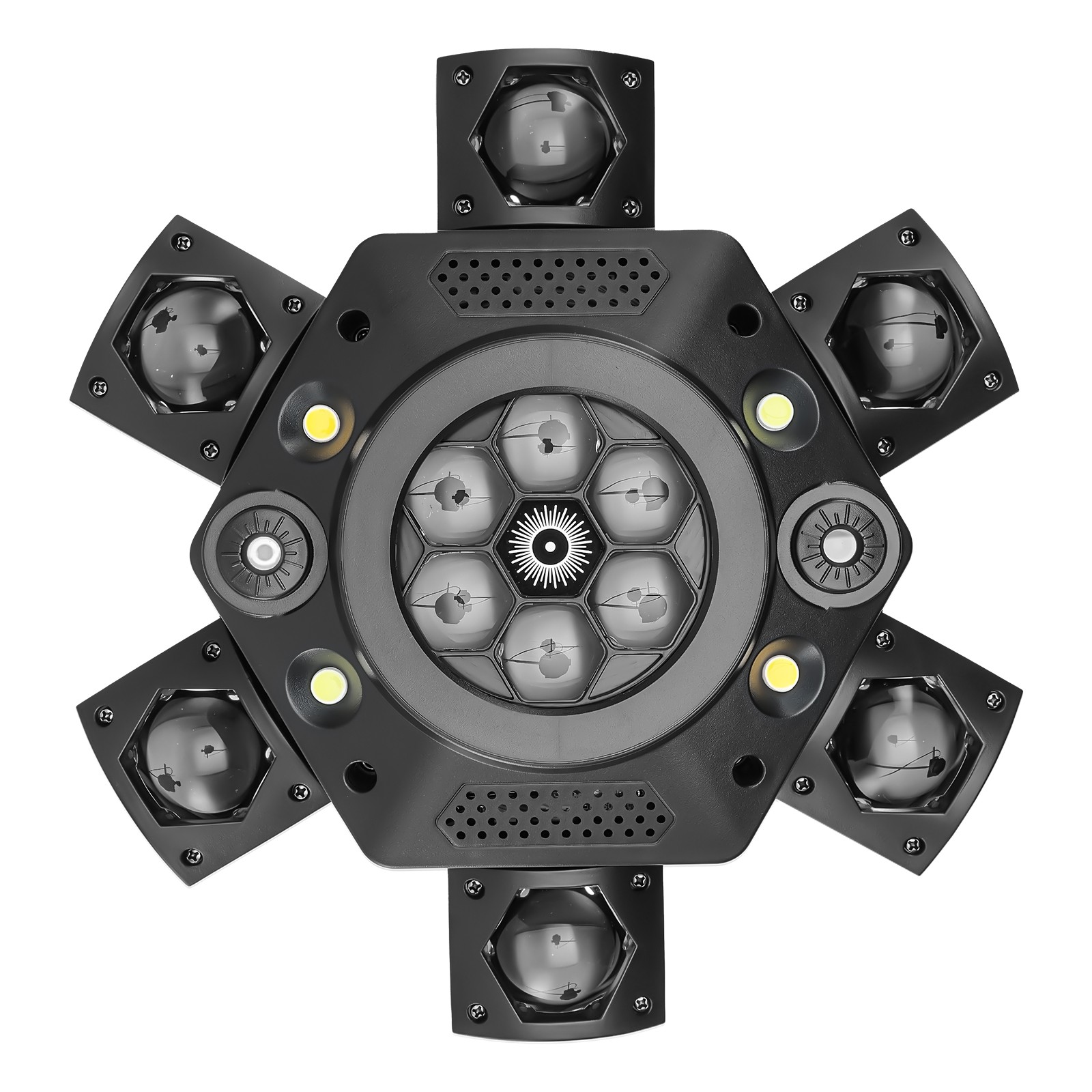 6 Arms Bee Eye Laser Moving Head Lighting DMX RGBW LED Gobo Beam Stage Light KTV