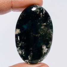 100 Natural Moss Agate Oval Cabochon Loose Gemstone 72 Ct. 43X28X6 mm X-27323