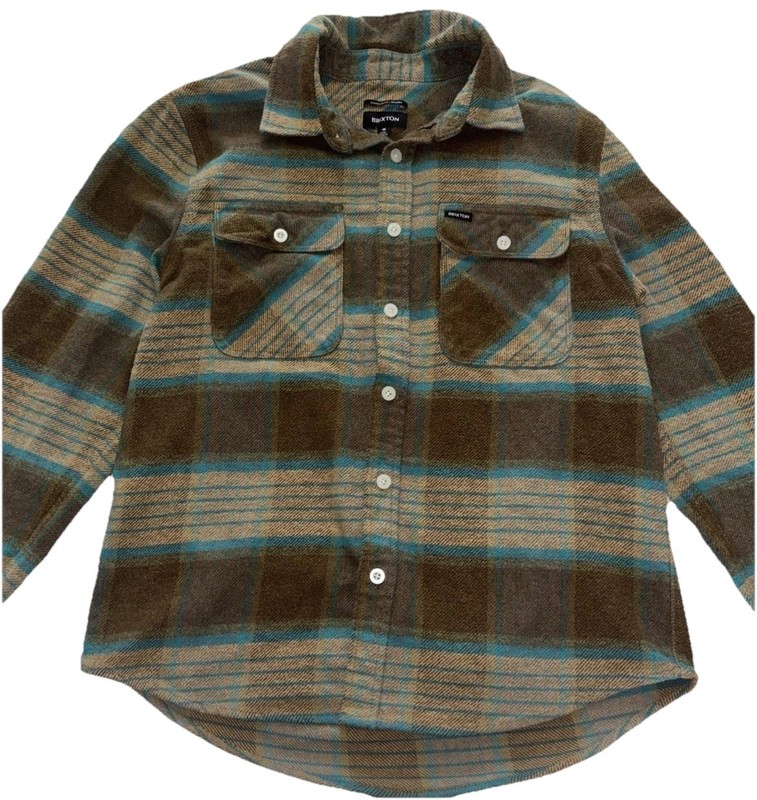 Brixton Flannel Shirt Bowery Long Sleeve Button Plaid Shacket