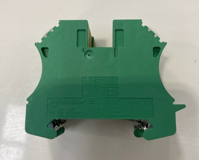 Weidmuller WPE 2.5 DIN Rail Ground Terminal Block Green Yellow 1010000000 WPE2.5