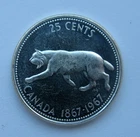 1967 Canada Centennial Silver Quarter 25 cents - Lynx  - HIGH GRADE