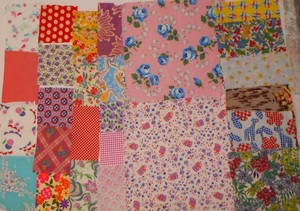 26 Vintage Feed Sack Fabric Pieces -No Duplicates! See Lift For Sizes